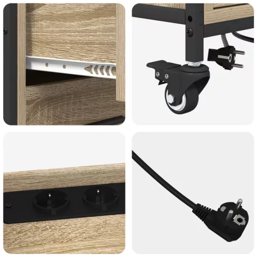  Irodai szekrény kerékkel sonoma tölgy 76 x 41 x 72 cm Faanyag