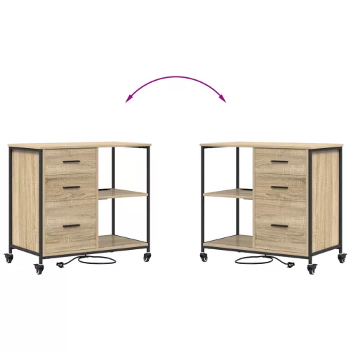  Irodai szekrény kerékkel sonoma tölgy 76 x 41 x 72 cm Faanyag