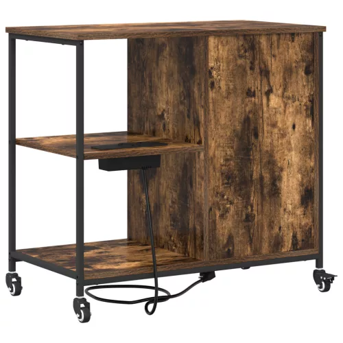  Irodai szekrény kerékkel Füstölt tölgy 76 x 41 x 72 cm Faanyag