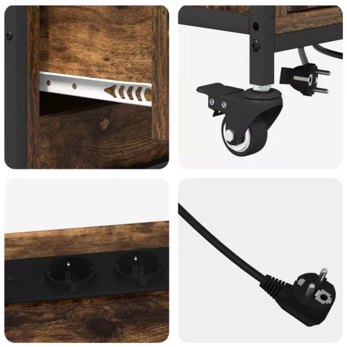  Irodai szekrény kerékkel Füstölt tölgy 76 x 41 x 72 cm Faanyag