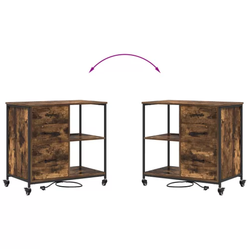  Irodai szekrény kerékkel Füstölt tölgy 76 x 41 x 72 cm Faanyag