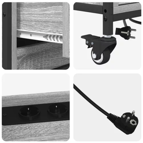  Irodai szekrény kerékkel Szürke sonoma 76 x 41 x 72 cm Faanyag