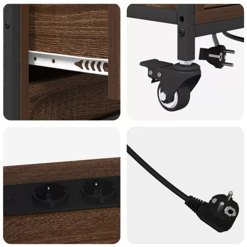  Irodai szekrény kerékkel barna tölgy 76 x 41 x 72 cm Faanyag