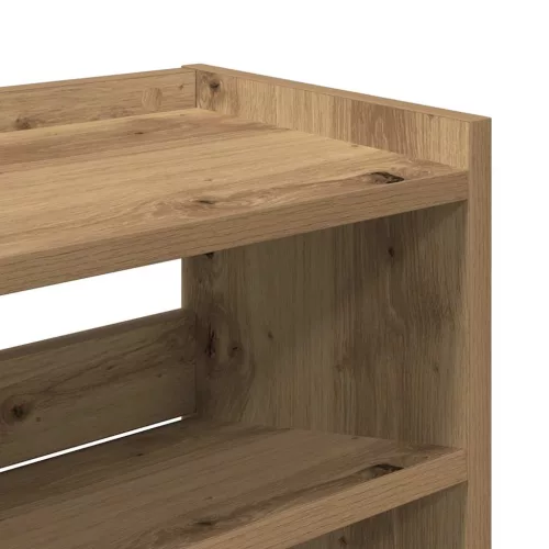  kézműves tölgy színű szerelt fa cipősszekrény 80x25x62 cm