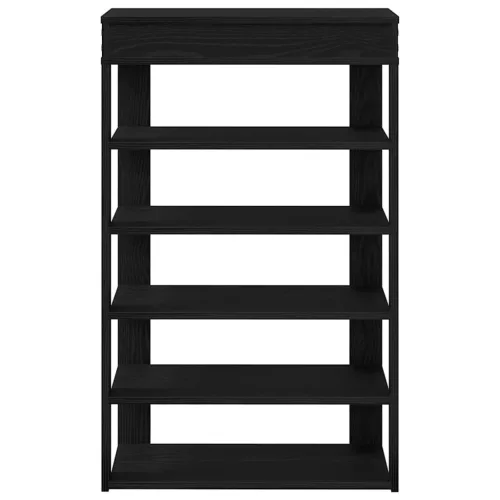  fekete szerelt fa cipőtartó 60x30x98 cm