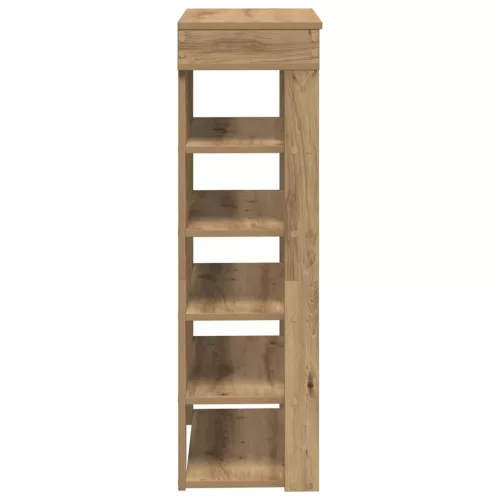  kézműves tölgy színű szerelt fa cipősszekrény 60x30x98 cm