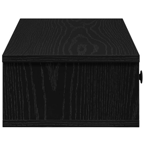  Falipolc fiókokkal fekete 60x25x15 cm műszaki fa