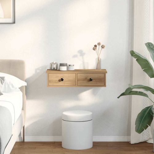  Falipolc fiókokkal artisian tölgy 60x25x15 cm műszaki fa