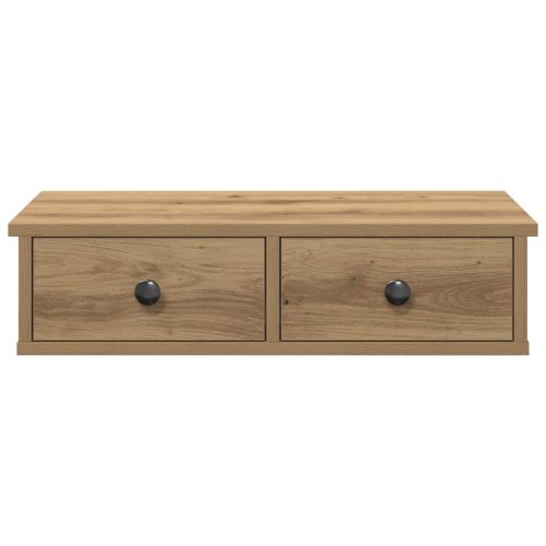  Falipolc fiókokkal artisian tölgy 60x25x15 cm műszaki fa