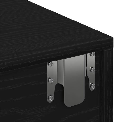  Falipolc fiókokkal fekete 80x33x17 cm műszaki fa