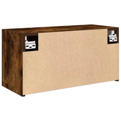  füstös tölgyszínű szerelt fa fali fürdőszobaszekrény 60x25x30cm