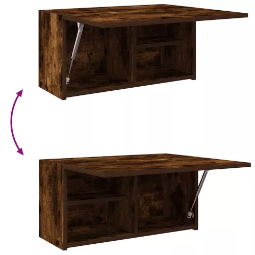  füstös tölgyszínű szerelt fa fali fürdőszobaszekrény 60x25x30cm