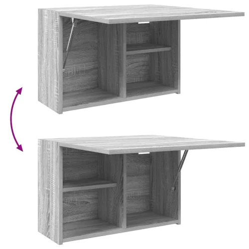  szürke sonoma szerelt fa fali fürdőszobaszekrény 60x25x40 cm