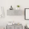  betonszürke szerelt fa fali fürdőszobaszekrény 80 x 25 x 30 cm