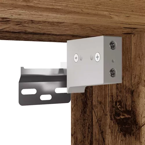  antik fa színű szerelt fa fali fürdőszobaszekrény 80x25x30 cm