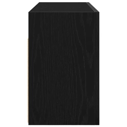  fekete szerelt fa fali fürdőszobaszekrény 80x25x40 cm