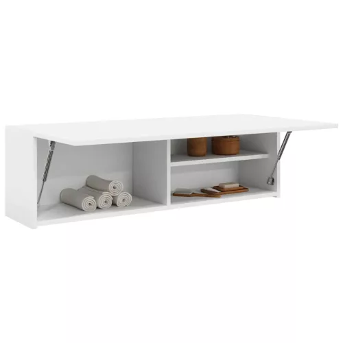  fehér szerelt fa fali fürdőszobaszekrény 100x25x30 cm