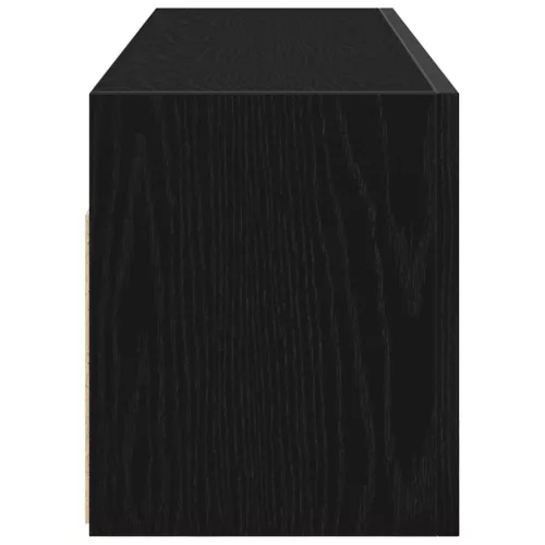  fekete szerelt fa fali fürdőszobaszekrény 100x25x30 cm
