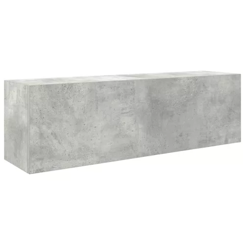  betonszürke szerelt fa fali fürdőszobaszekrény 100x25x30 cm
