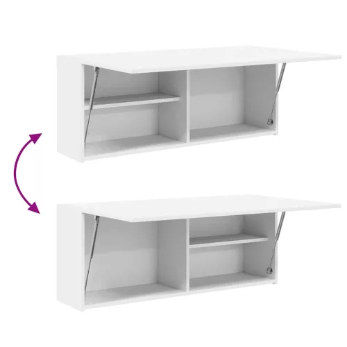  fehér szerelt fa fali fürdőszobaszekrény 100x25x40 cm