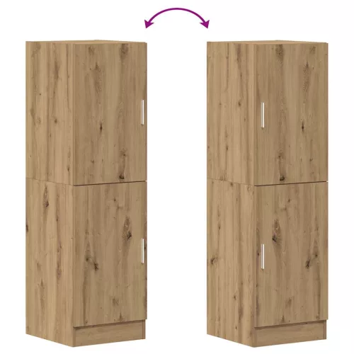  kézműves tölgyszínű szerelt fa konyhaszekrény 38x41,5x131,5 cm