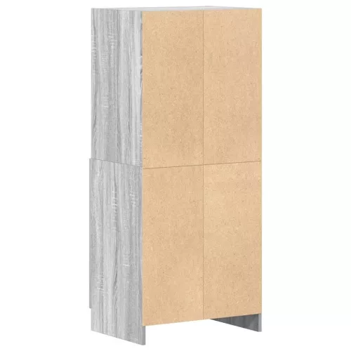  szürke sonoma színű szerelt fa konyhaszekrény 57x41,5x131,5 cm