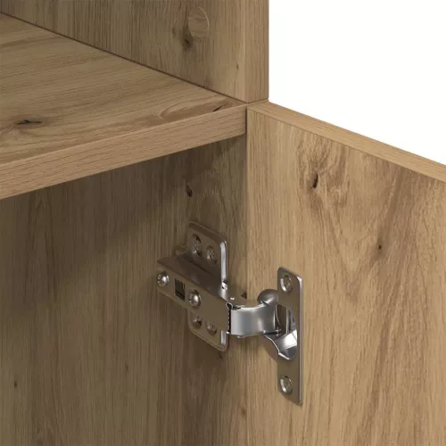  kézműves tölgyszínű szerelt fa konyhaszekrény 57x41,5x131,5 cm