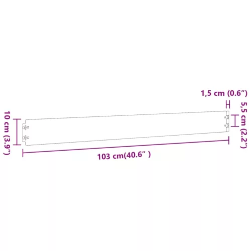  Gyepszegélyek 10 db fekete 10x103 cm hidegen hengerelt acél