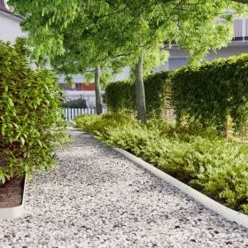    Gyepszegélyek 10 db fehér 10x103 cm hidegen hengerelt acél