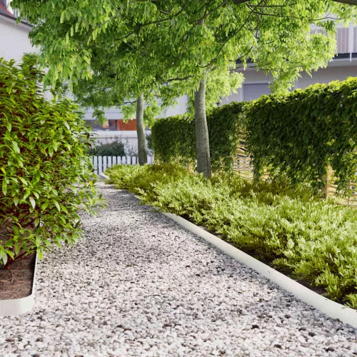  Gyepszegélyek 50 db fehér 10x103 cm hidegen hengerelt acél