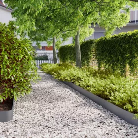    Gyepszegélyek 10 db antracit 15x103 cm hidegen hengerelt acél