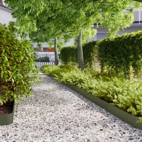    Gyepszegélyek 50 db olajzöld 15x103 cm hidegen hengerelt acél