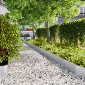  10 db horganyzott acélból gyepszegélyek 20x103 cm