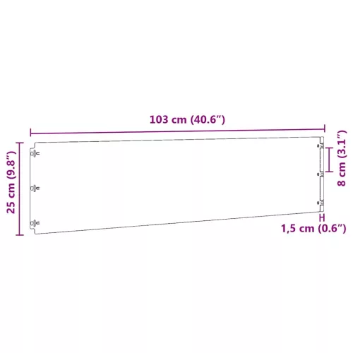  10 db fehér hidegen hengerelt acél gyepszegélyek 25x103 cm
