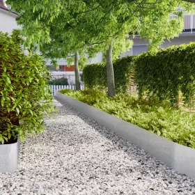  10 db horganyzott acélból gyepszegélyek 25x103 cm