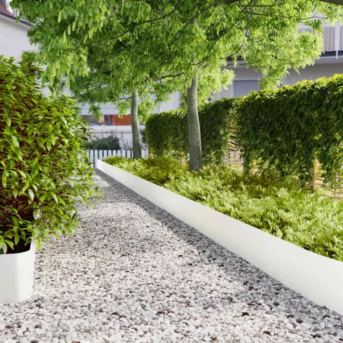  20 db fehér hidegen hengerelt acél gyepszegélyek 25x103 cm