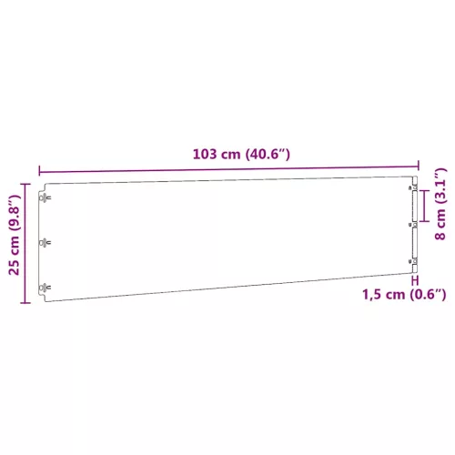  20 db fehér hidegen hengerelt acél gyepszegélyek 25x103 cm