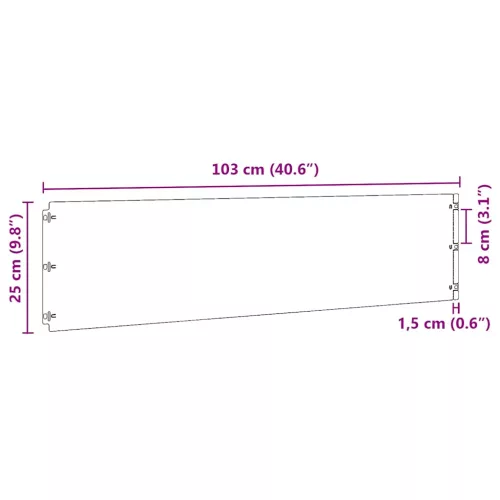  20 db horganyzott acélból gyepszegélyek 25x103 cm
