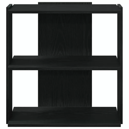  3 szintes fekete szerelt fa könyvespolc 60x30x60 cm