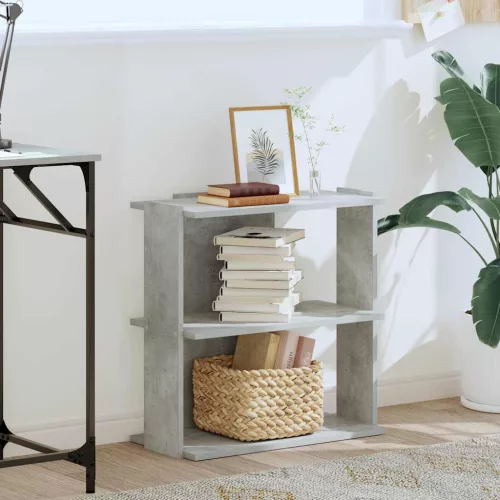  3 szintes betonszürke szerelt fa könyvespolc 60x30x60 cm