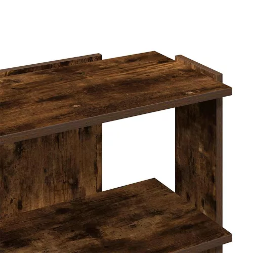  3 szintes füstös tölgy színű szerelt fa könyvespolc 60x30x60 cm