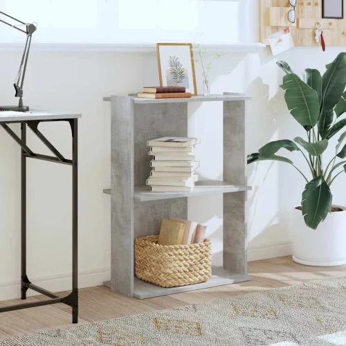  3 szintes betonszürke szerelt fa könyvespolc 60x30x80 cm