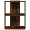  3 szintes füstös tölgy színű szerelt fa könyvespolc 60x30x80 cm