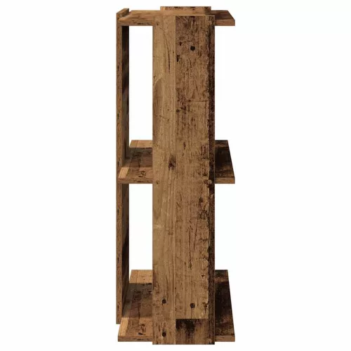  3 szintes antik fa szerelt fa könyvespolc 60x30x80 cm