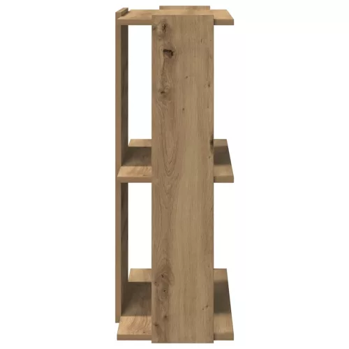  3 szintes kézműves tölgy szerelt fa könyvespolc 60x30x80 cm