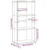  Könyvespolc 3 szintes füstölt tölgy 60x30x120 cm Műfűrészáru