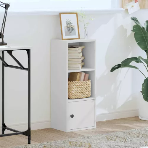  fehér szerelt fa könyvespolc 31x24x77 cm