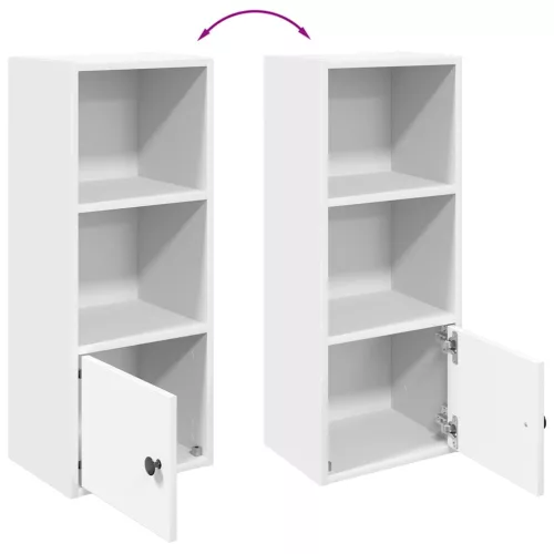  fehér szerelt fa könyvespolc 31x24x77 cm