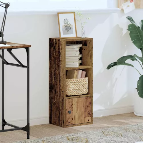  antik fa színű szerelt fa könyvespolc 31x24x77 cm