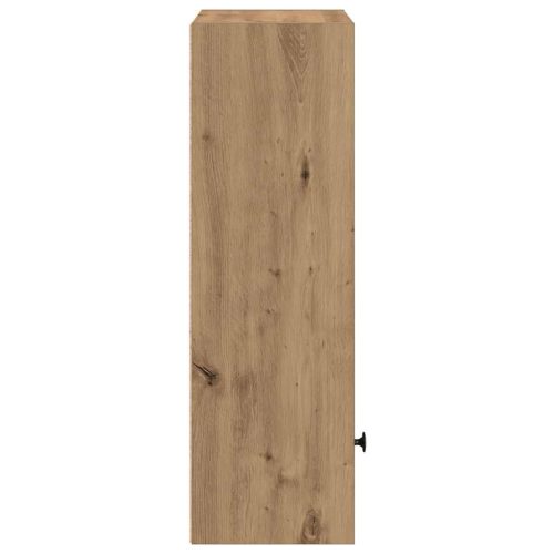  kézműves tölgy színű szerelt fa könyvespolc 31x24x77 cm